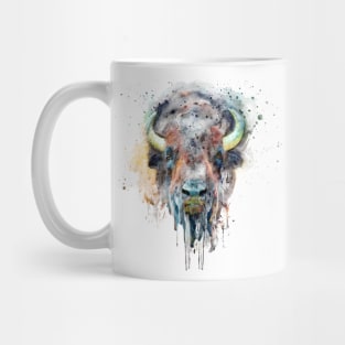 Buffalo Head Watercolor Portrait Mug